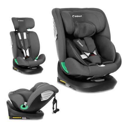 Scaun auto cu isofix rotativ 360 i-Size 40-150 cm Kidnort Radjur Grey