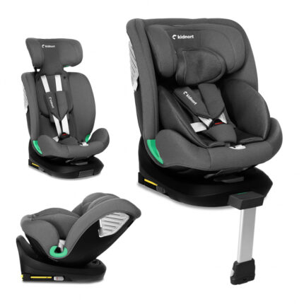 Scaun auto cu isofix rotativ 360 i-Size 40-150 cm Kidnort Radjur Grey