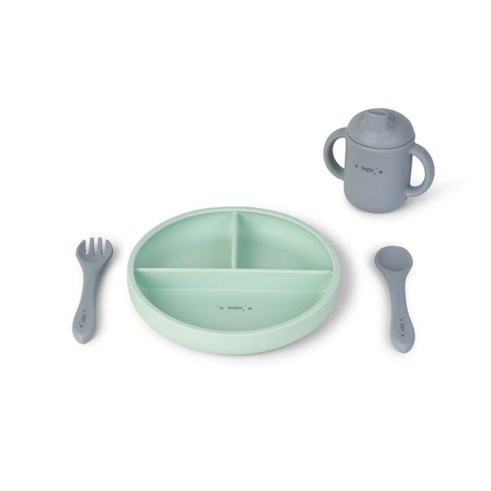 Set diversificare cu 4 piese din silicon Food Fun mint