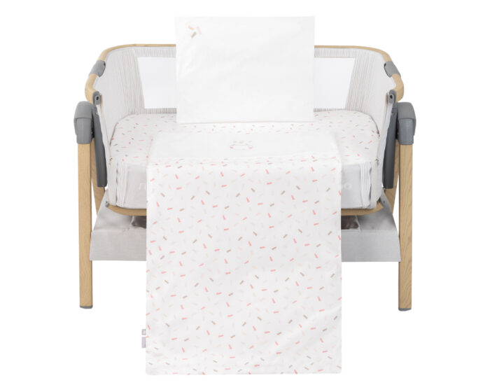 Set lenjerie 5piese pentru patut 80x50cm KikkaBoo Mini cot Hippo Dreams